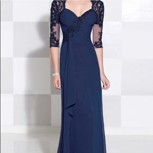 Cameron Blake 3/4 Sleeve lace chiffon dress Sz 12